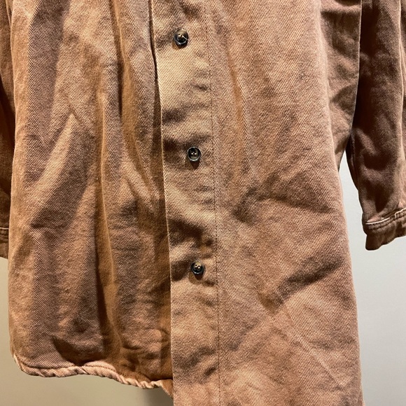 Princess Polly Neve Top Brown Over Shirt Button Down Top - Picture 7 of 13
